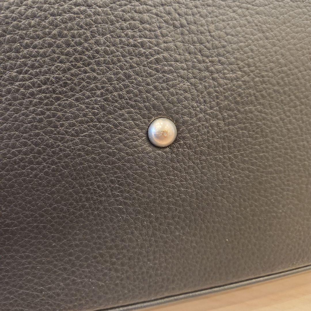 美品 PELLE MORBIDA 被せ付ボストン　ネイビー