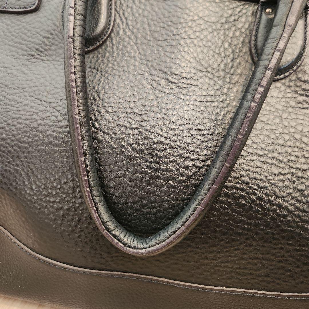 美品 PELLE MORBIDA 被せ付ボストン　ネイビー