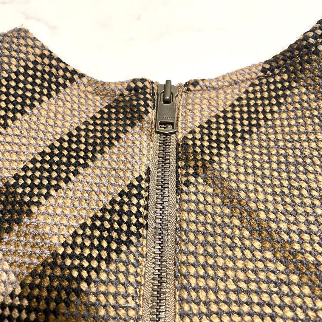 バーバリーロンドン ノースリーブ ワンピース メガノバチェック ブラウン 38