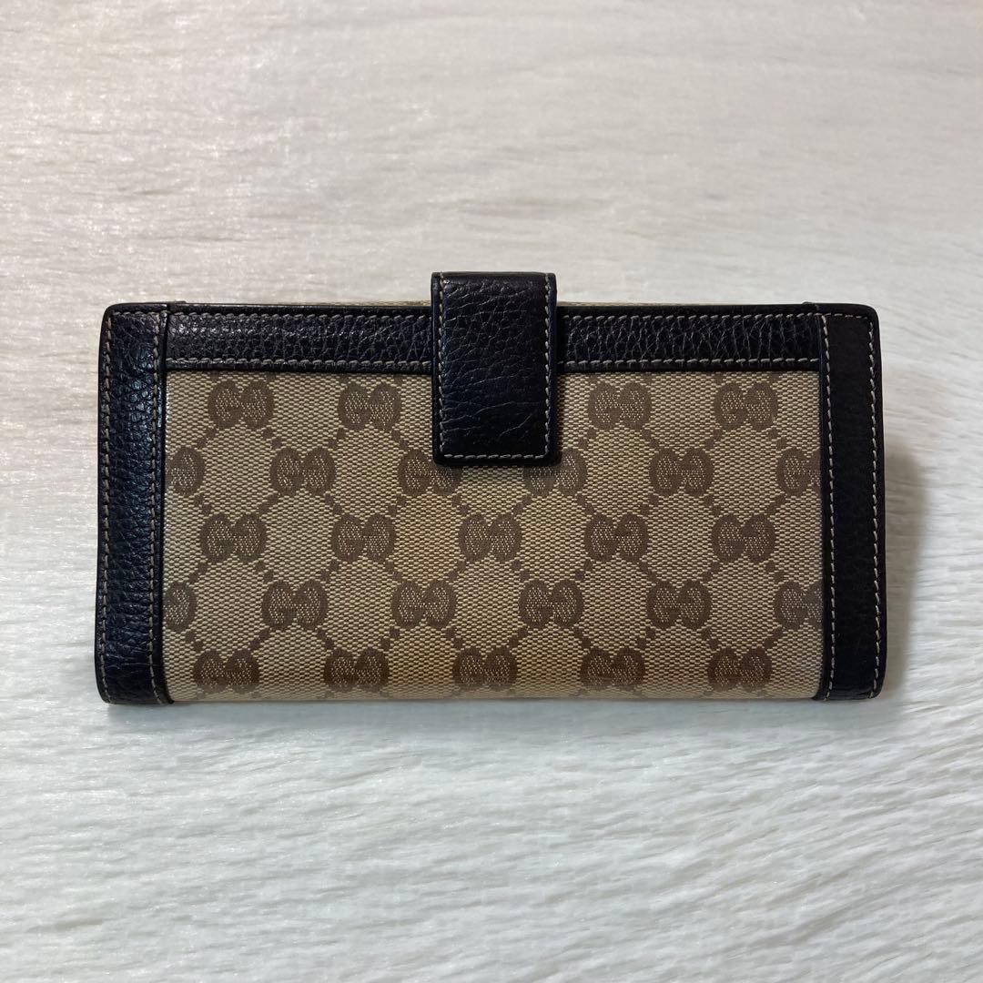 GUCCI グッチ GGクリスタル コーティング　キャンバス　二つ折り 長財布