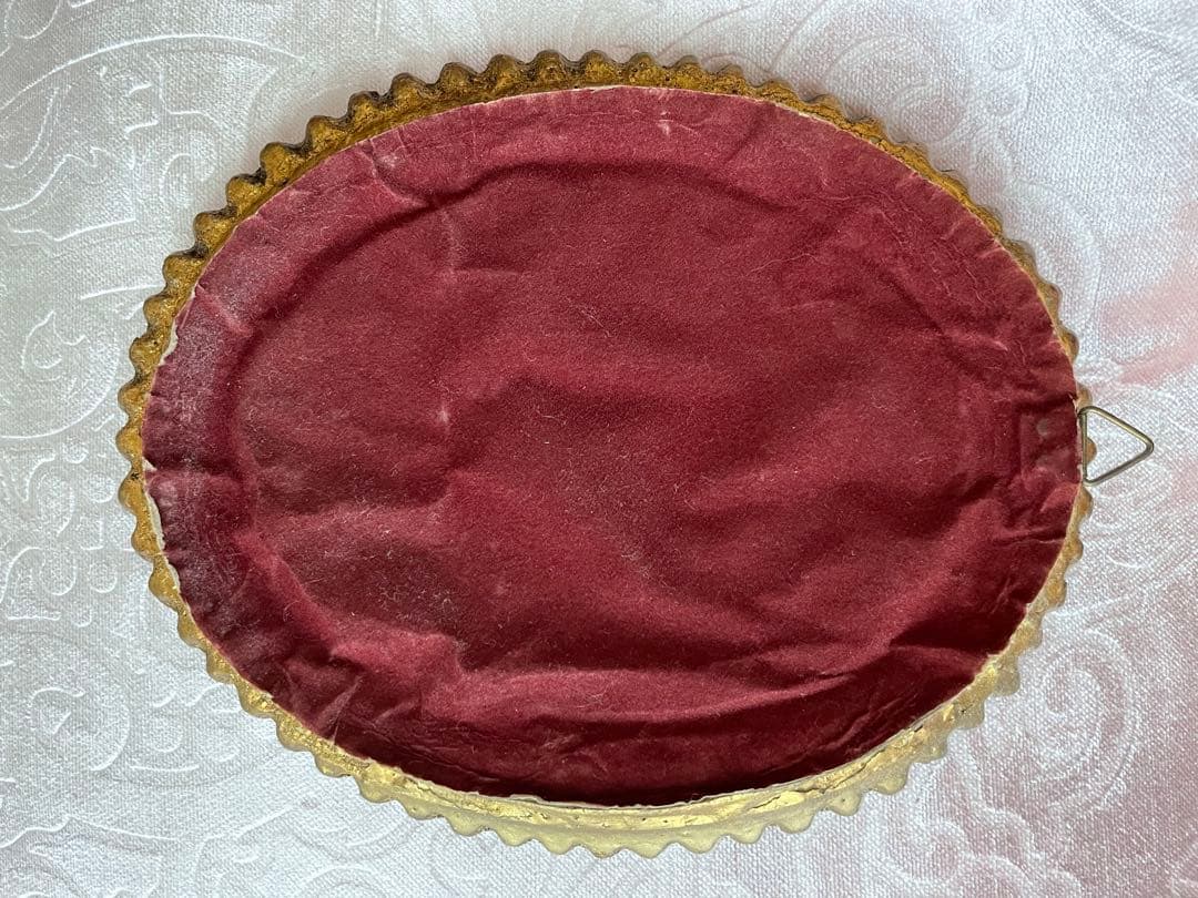 アンティーク☆花束の絵画 金属製フレーム付き