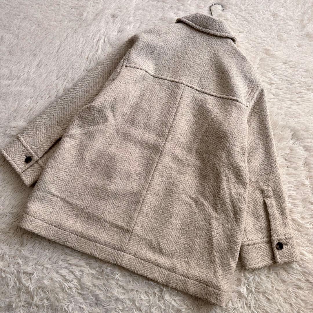 ジャーナルスタンダード ビッグヘリンボンシャツブルゾン ウールコート マンテコ