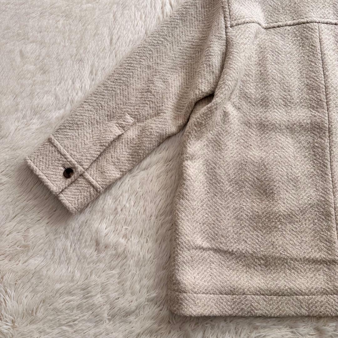 ジャーナルスタンダード ビッグヘリンボンシャツブルゾン ウールコート マンテコ