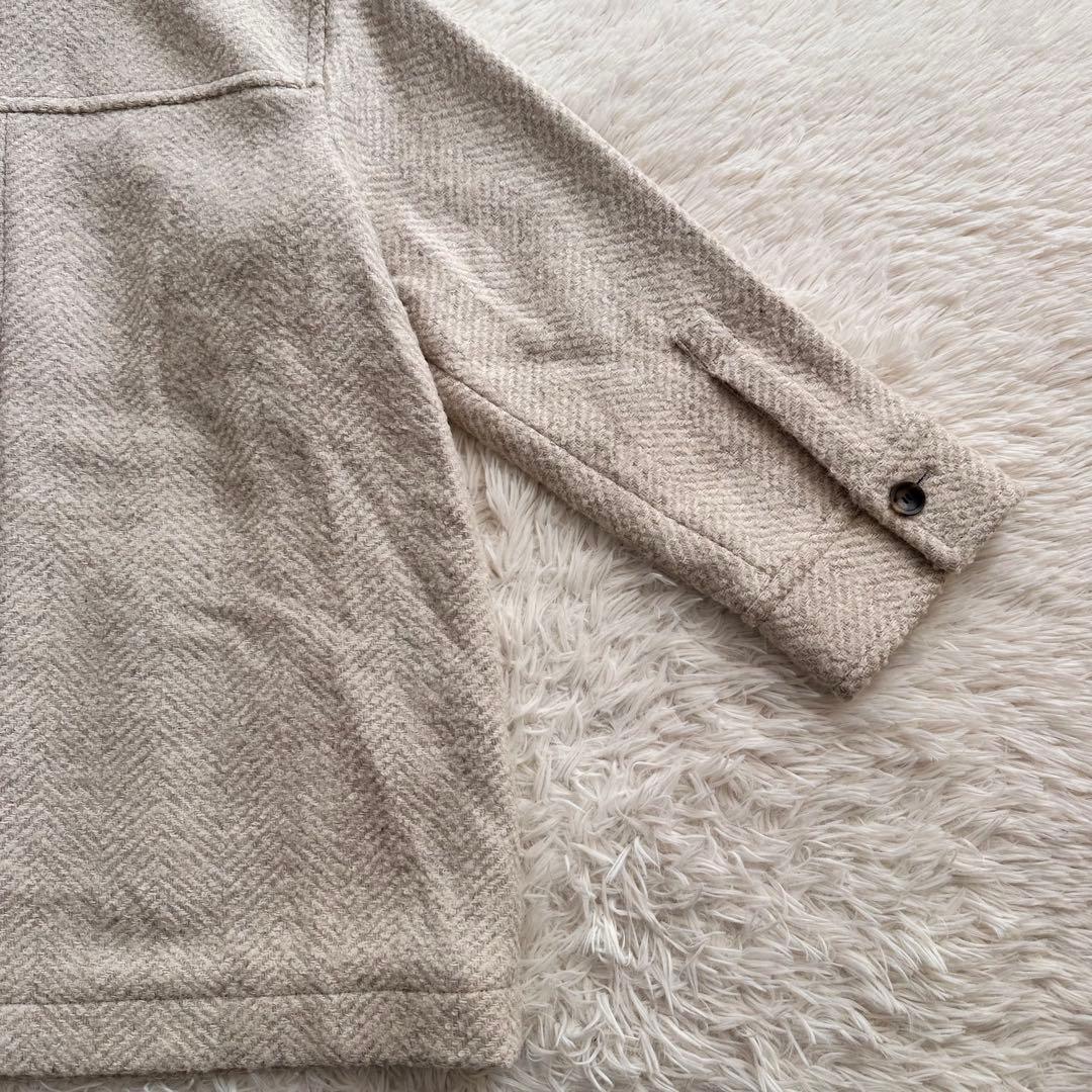 ジャーナルスタンダード ビッグヘリンボンシャツブルゾン ウールコート マンテコ