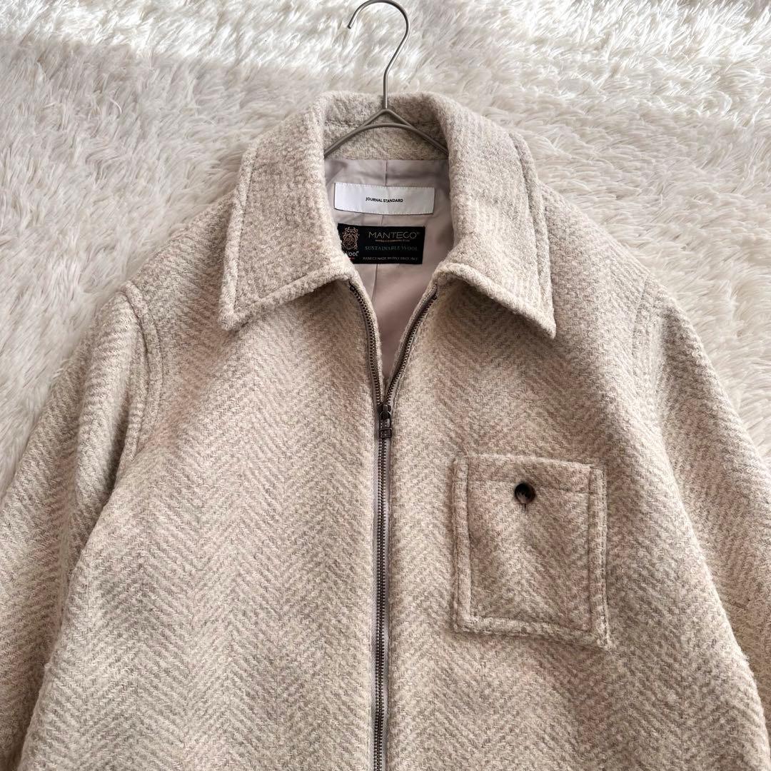 ジャーナルスタンダード ビッグヘリンボンシャツブルゾン ウールコート マンテコ