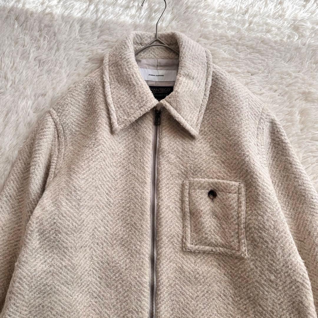 ジャーナルスタンダード ビッグヘリンボンシャツブルゾン ウールコート マンテコ