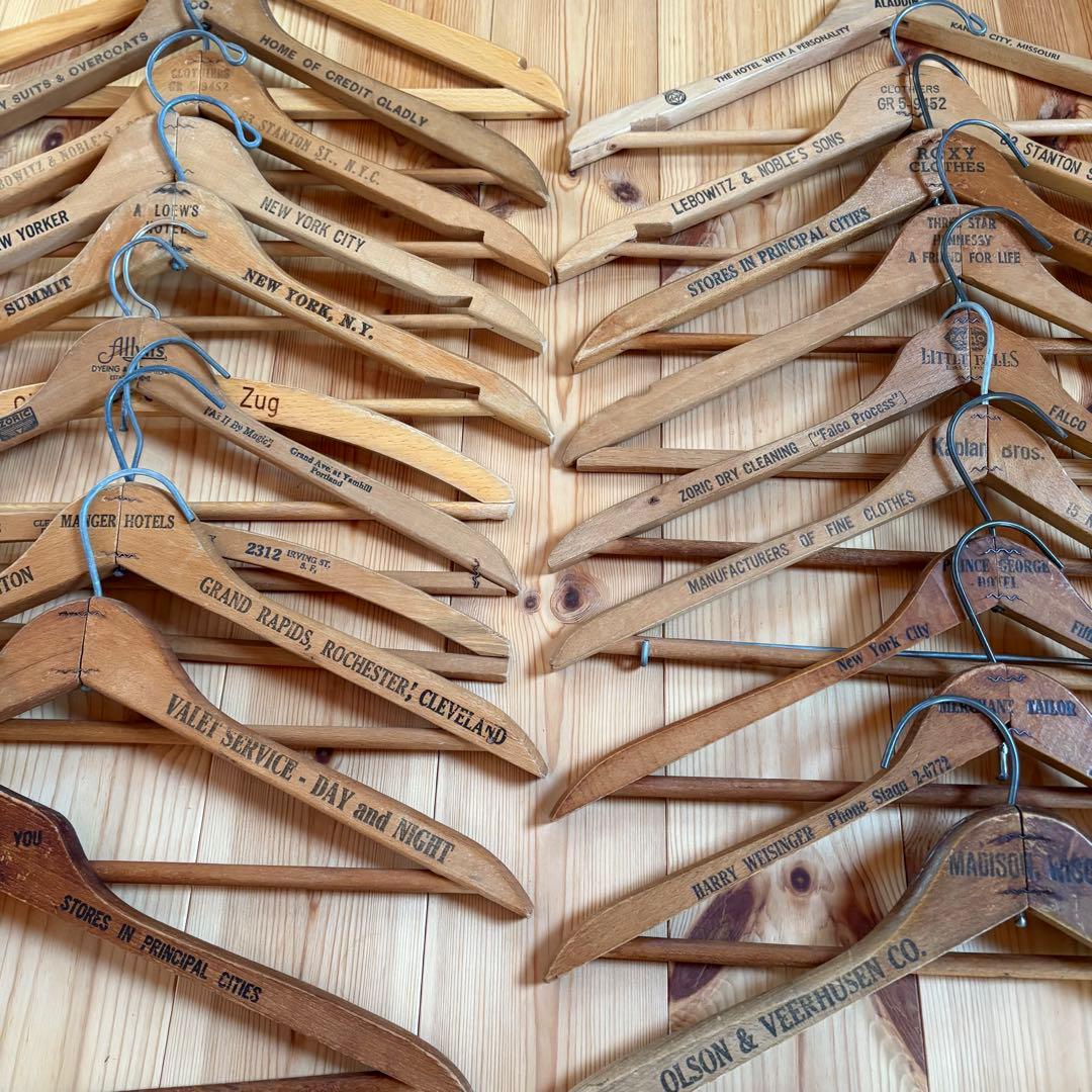 【スペシャル】圧巻！20本！USA ヴィンテージ 木製ハンガー セット