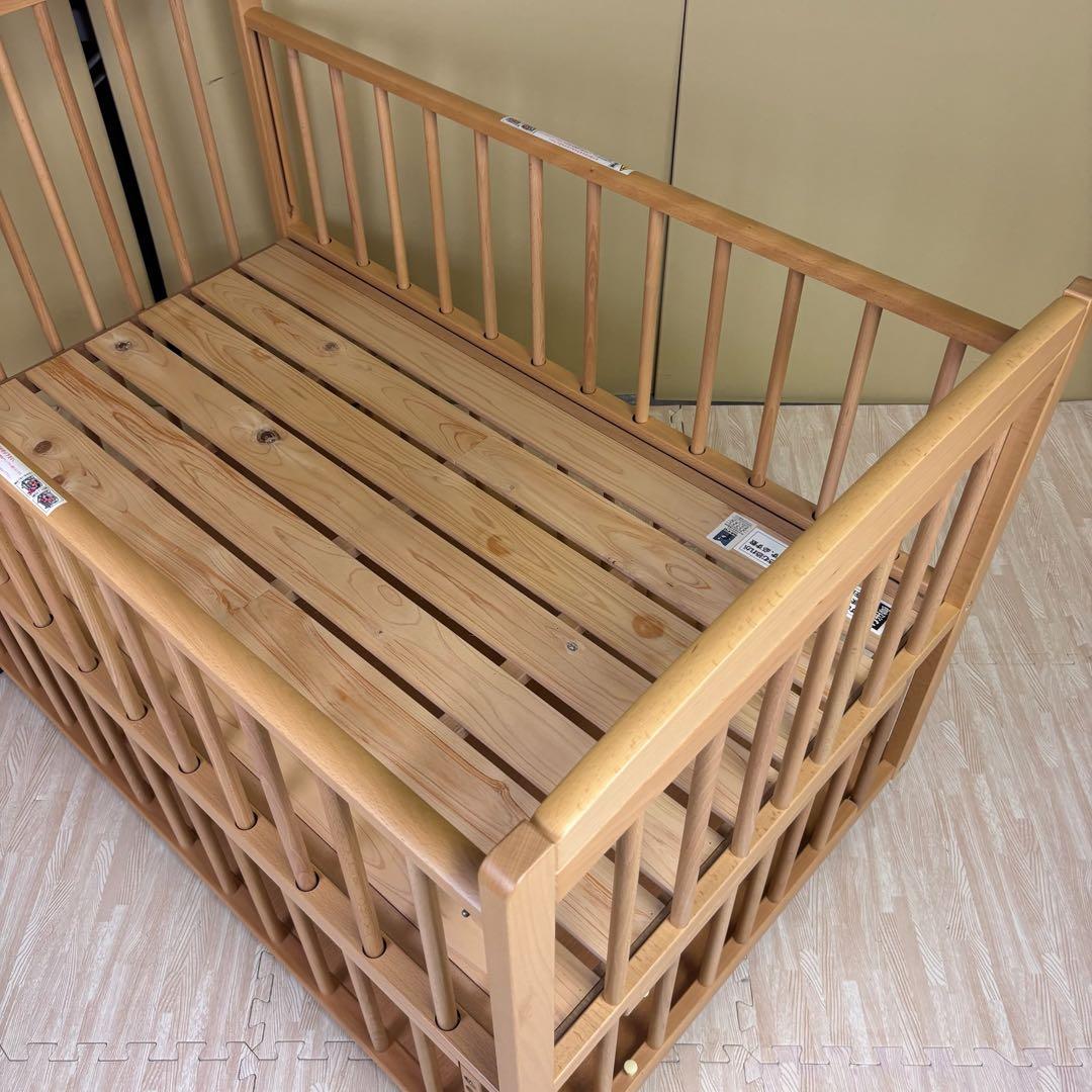 ☆すのこ床板☆美品☆　日本製　サワベビー　デュアルスライドベッド　ティアラDX