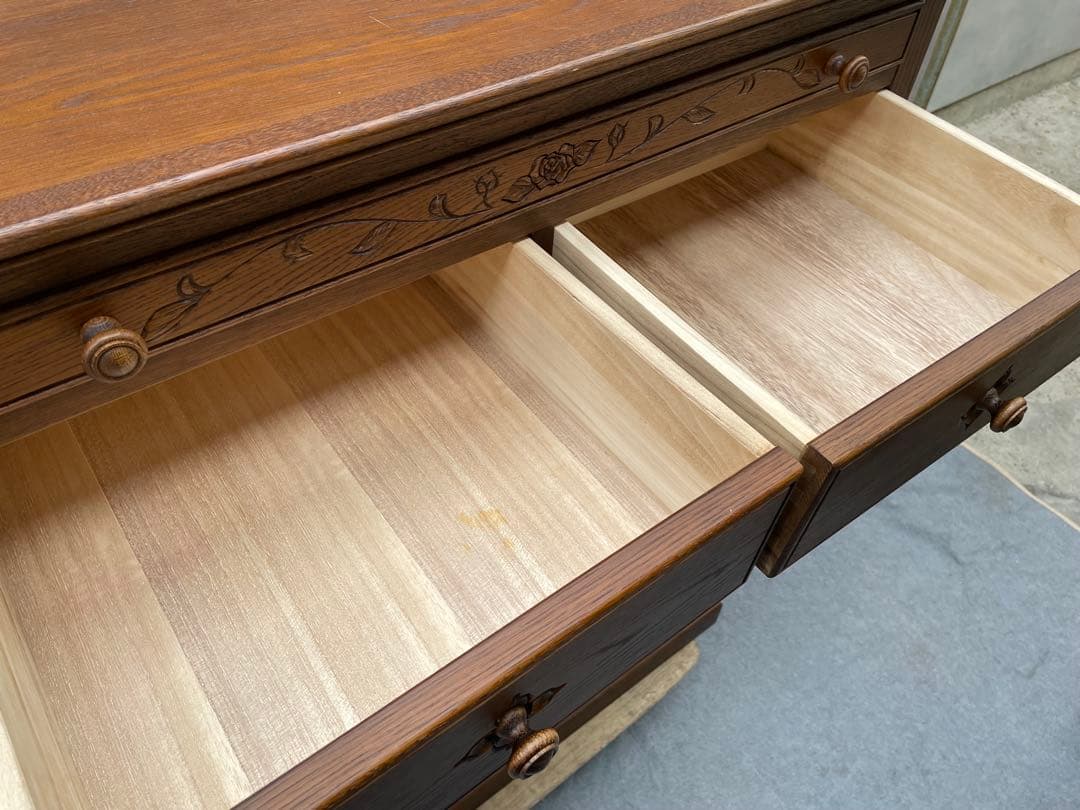 近隣配達可能　EZO家具　花柄　ハイチェスト　フラワー