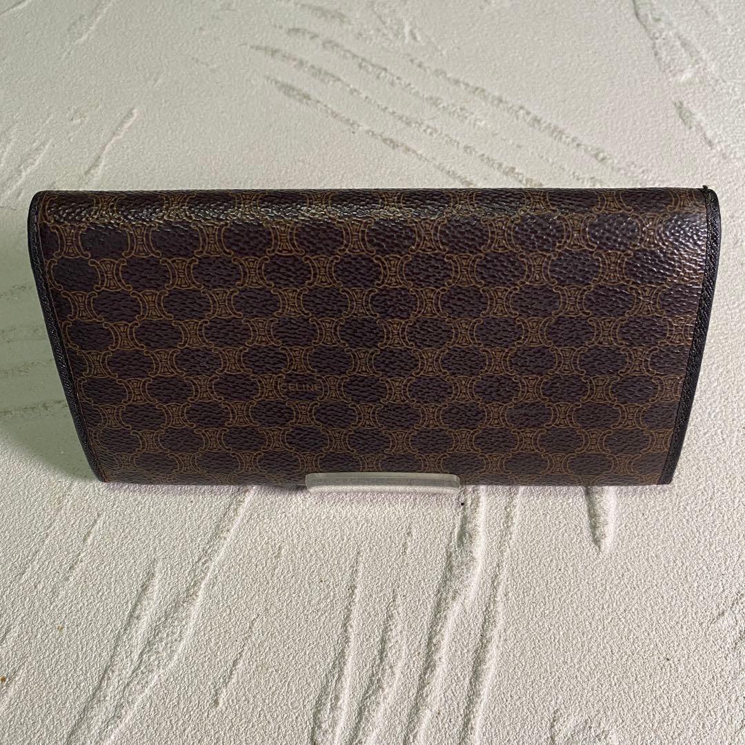 セリーヌ 二つ折り長財布 マカダム柄PVC ヴィンテージ CELINE