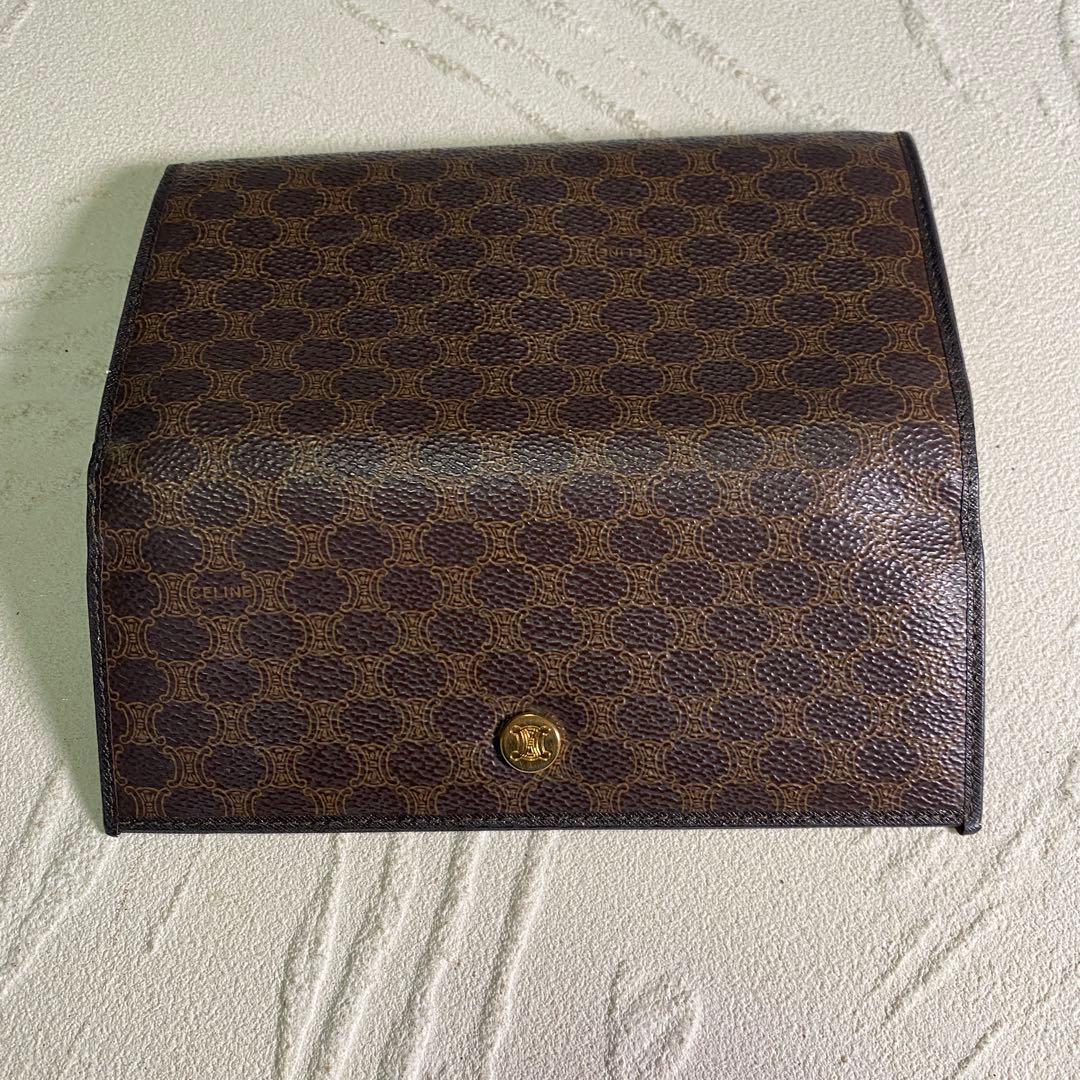 セリーヌ 二つ折り長財布 マカダム柄PVC ヴィンテージ CELINE