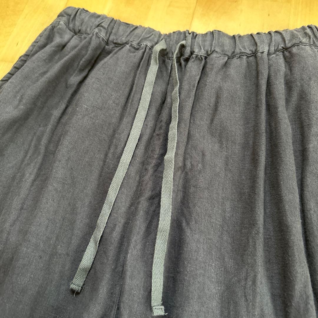 ネストローブ2023AW 起毛リネンコクーンパンツ　インクブラック