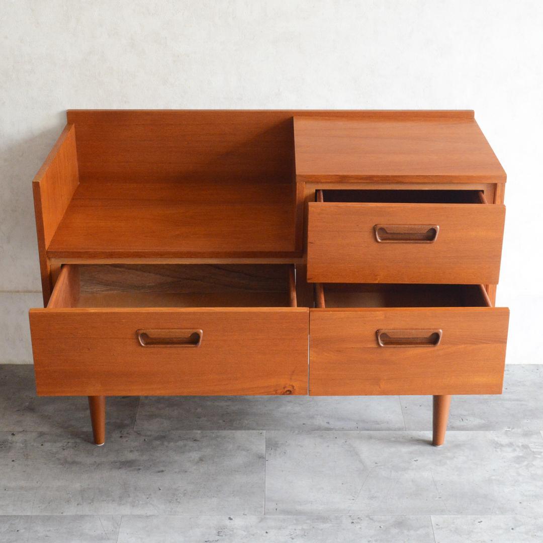 イギリスヴィンテージ チーク ドレッサー チェスト 鏡台 キャビネット