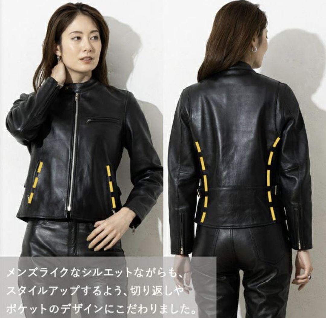 【新品】Liugooリューグー 本革　厚革 シングルライダース レディース XL