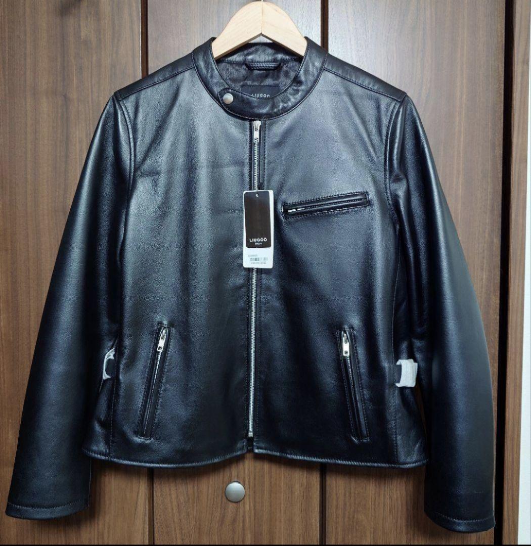 【新品】Liugooリューグー 本革　厚革 シングルライダース レディース XL