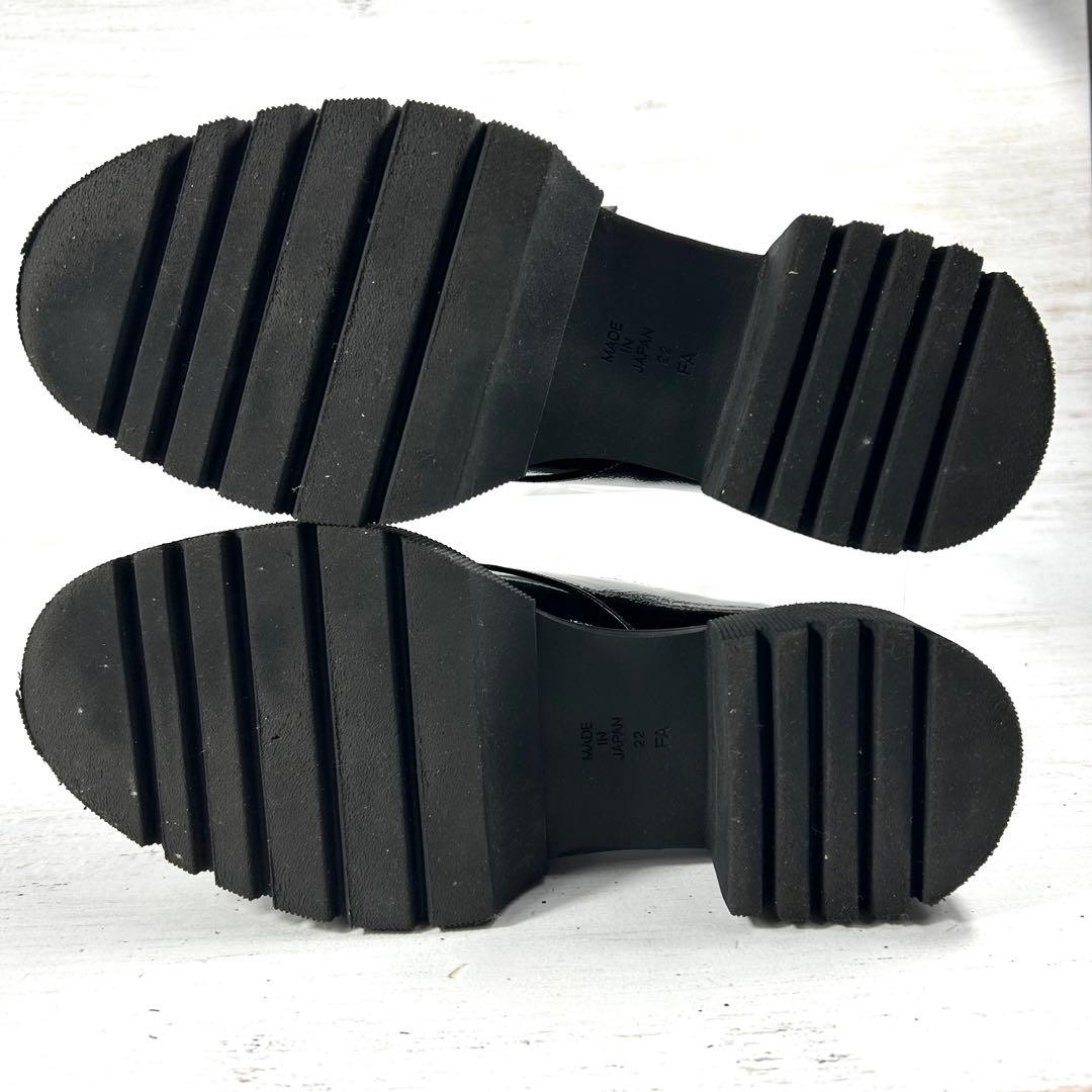 DIANA シュリンクエナメル ローファー　ビジュー　22.0