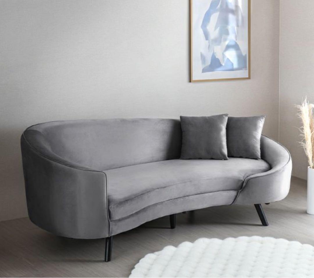 五十嵐 グレー ファブリックソファ