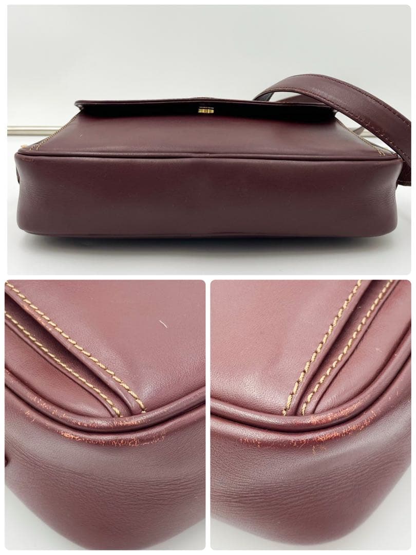 Cartier カルティエ マストライン レザーショルダーバッグ ゴールド金具