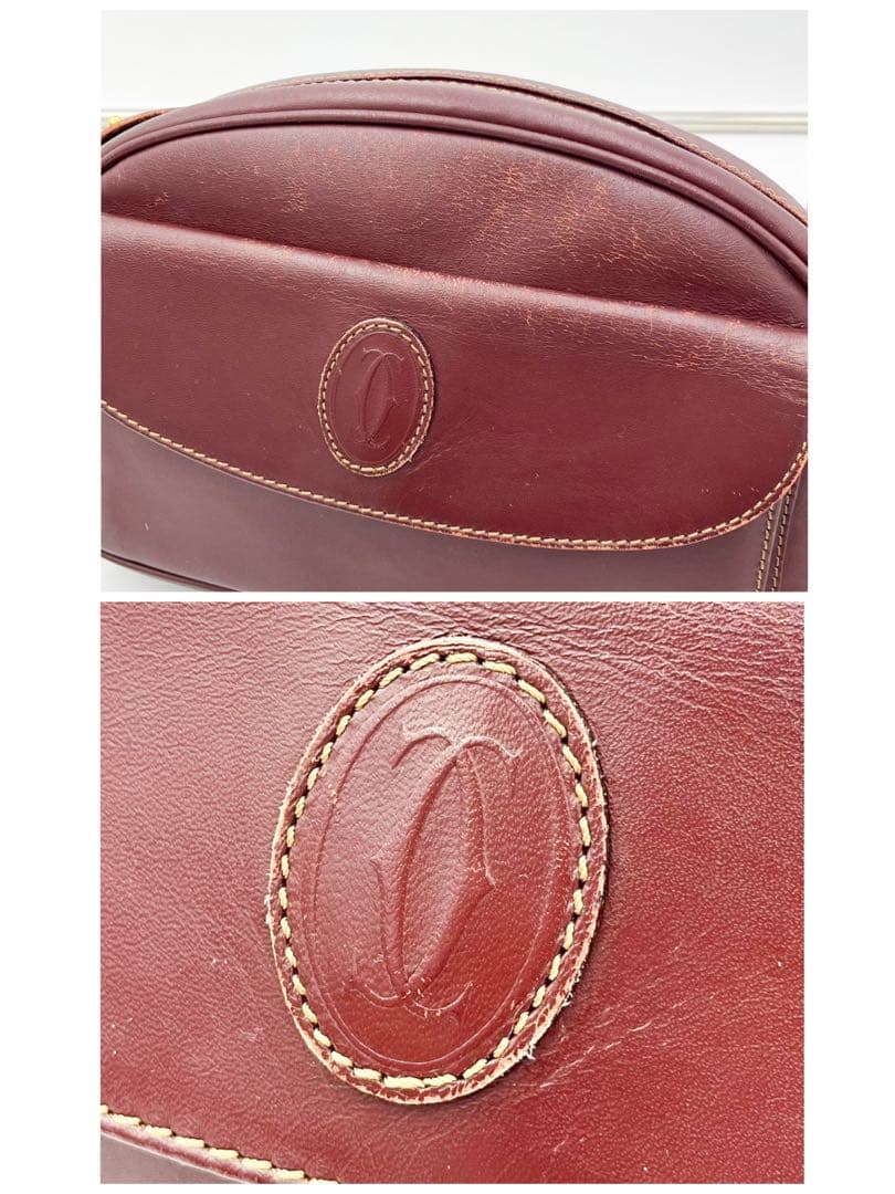 Cartier カルティエ マストライン レザーショルダーバッグ ゴールド金具