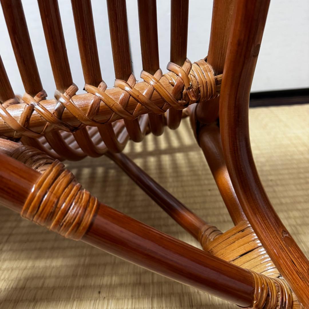ラタン椅子 美品 ヴィンテージ (中古) 籐家具 和モダン 昭和 美しい曲線美