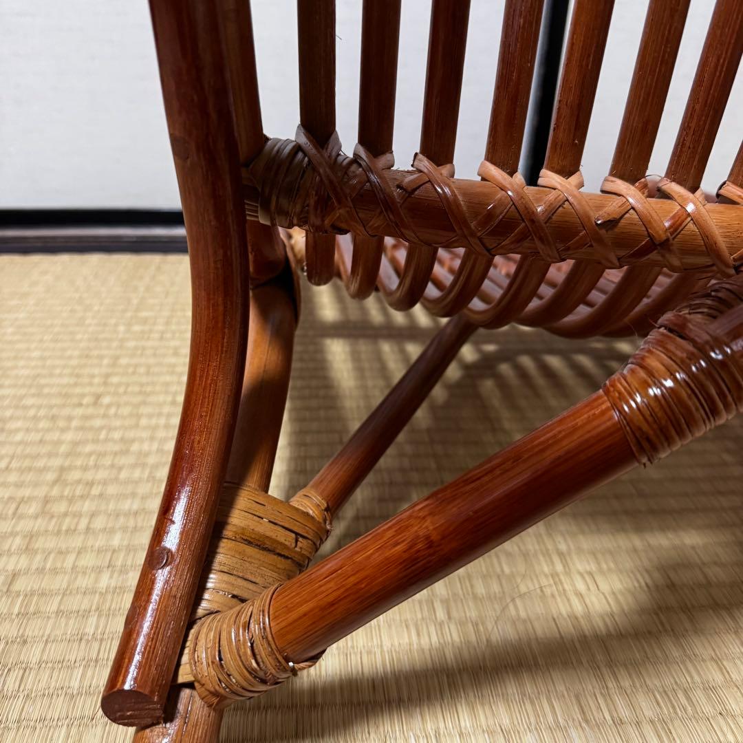 ラタン椅子 美品 ヴィンテージ (中古) 籐家具 和モダン 昭和 美しい曲線美