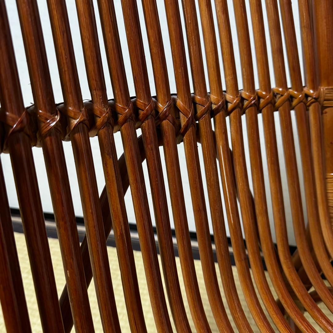 ラタン椅子 美品 ヴィンテージ (中古) 籐家具 和モダン 昭和 美しい曲線美