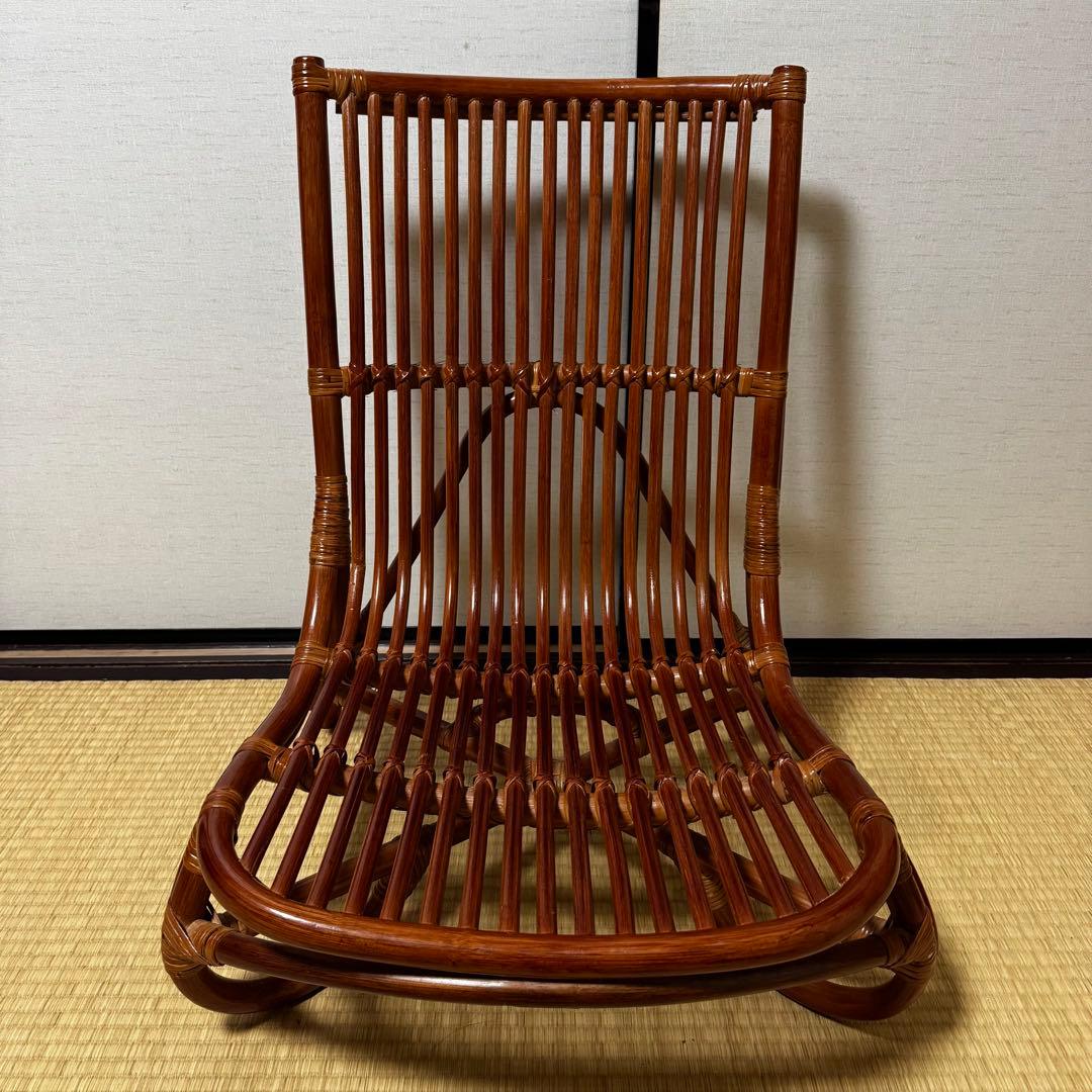 ラタン椅子 美品 ヴィンテージ (中古) 籐家具 和モダン 昭和 美しい曲線美