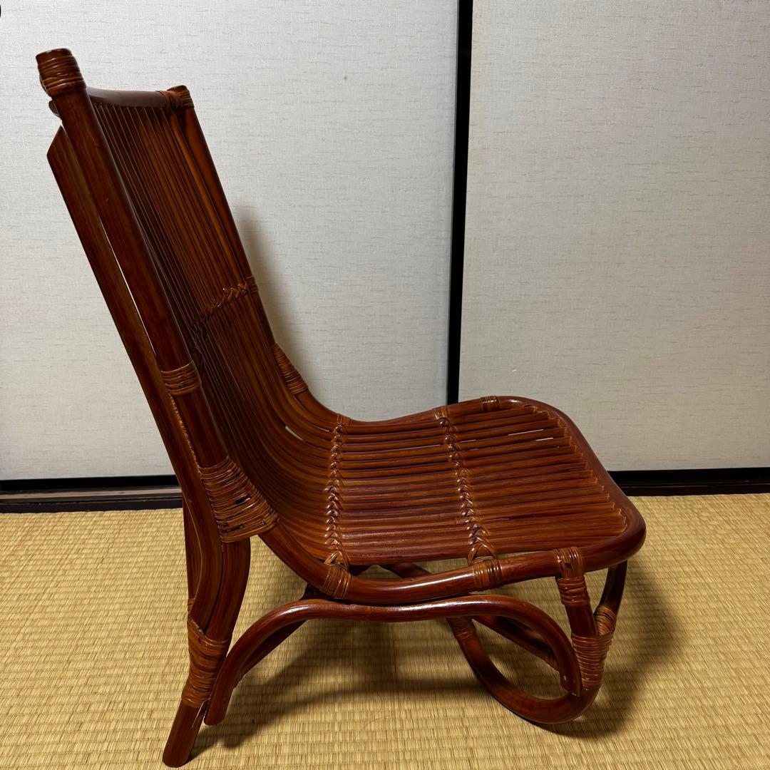 ラタン椅子 美品 ヴィンテージ (中古) 籐家具 和モダン 昭和 美しい曲線美