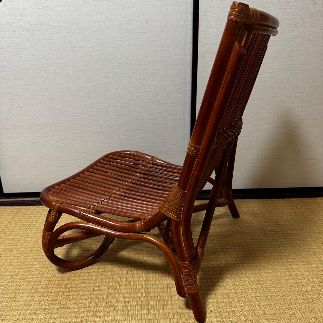 ラタン椅子 美品 ヴィンテージ (中古) 籐家具 和モダン 昭和 美しい曲線美