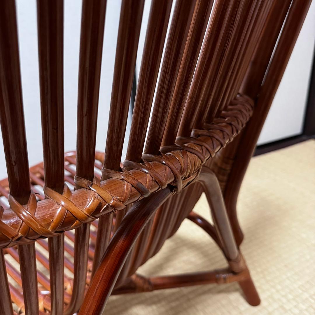 ラタン椅子 美品 ヴィンテージ (中古) 籐家具 和モダン 昭和 美しい曲線美