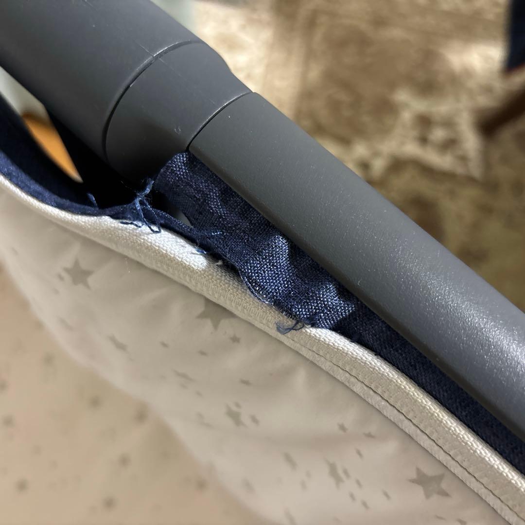 HZDMJ 折りたたみベビーベッド キャスター付 取説付 ブルー