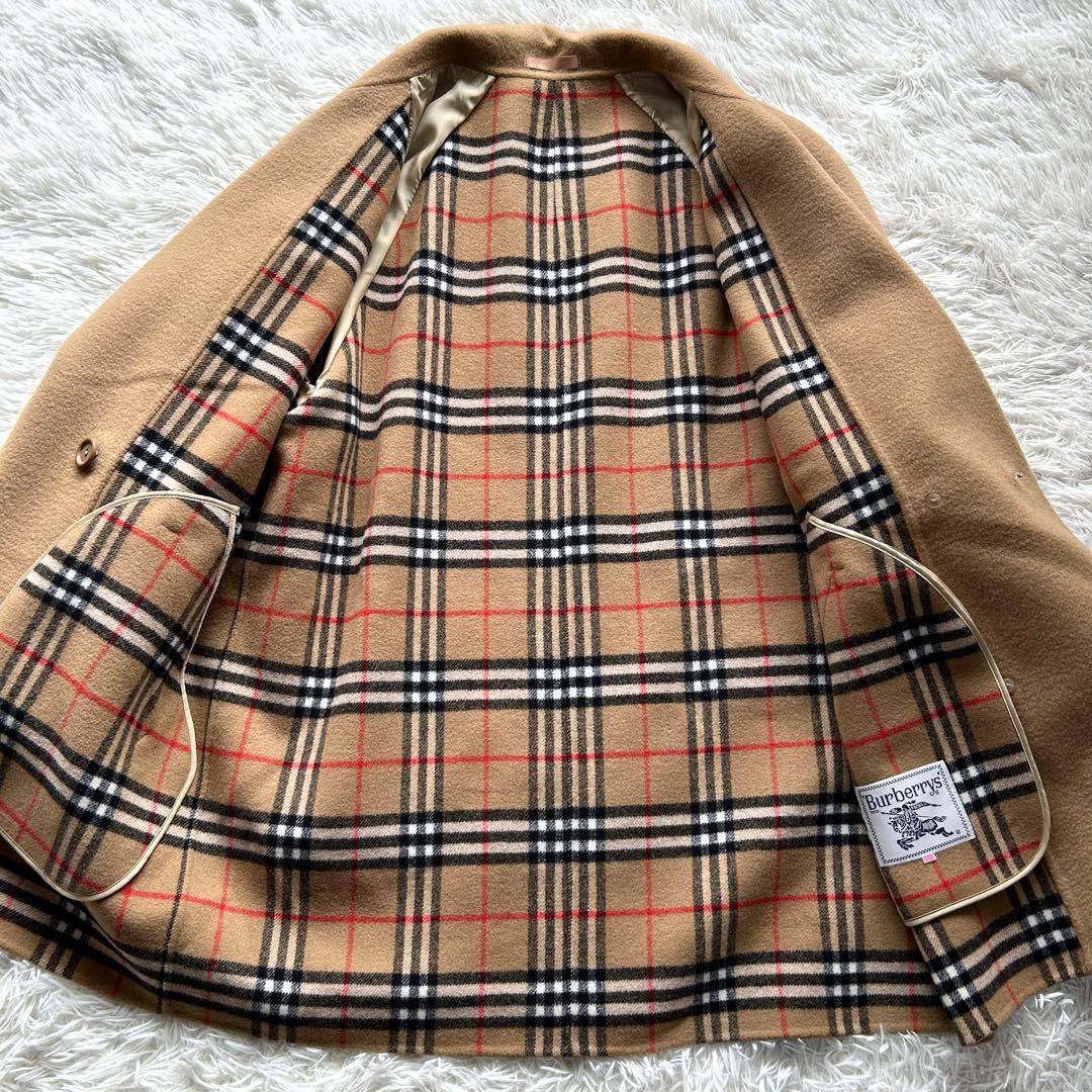 【極美品】バーバリー　ダブルフェイス　ウールコート　ノバチェック ベージュ　L