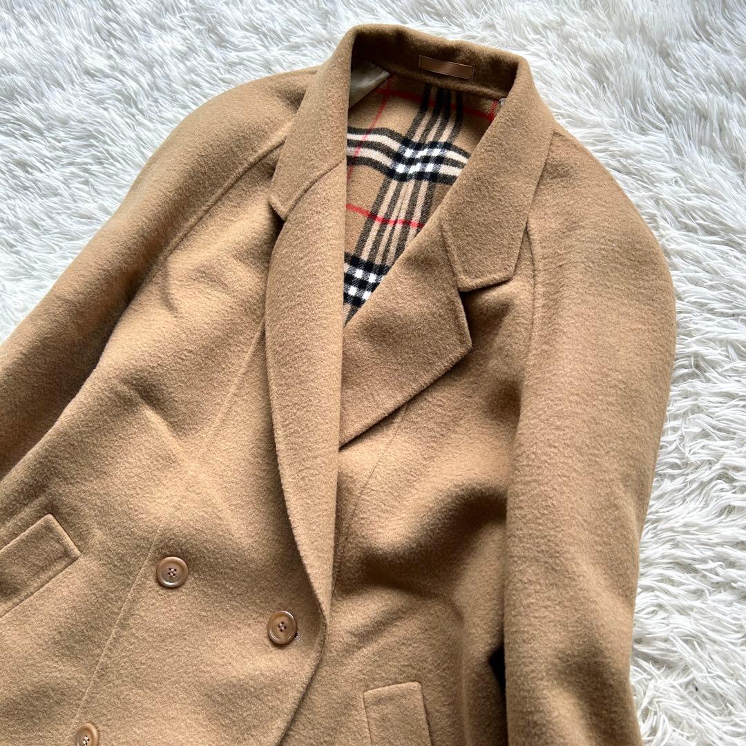 【極美品】バーバリー　ダブルフェイス　ウールコート　ノバチェック ベージュ　L