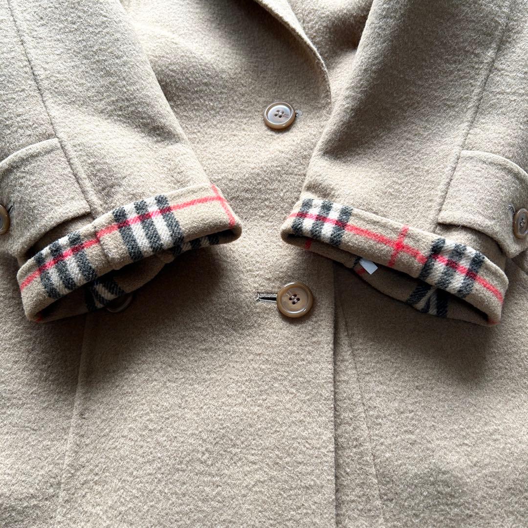 【極美品】バーバリー　ダブルフェイス　ウールコート　ノバチェック ベージュ　L