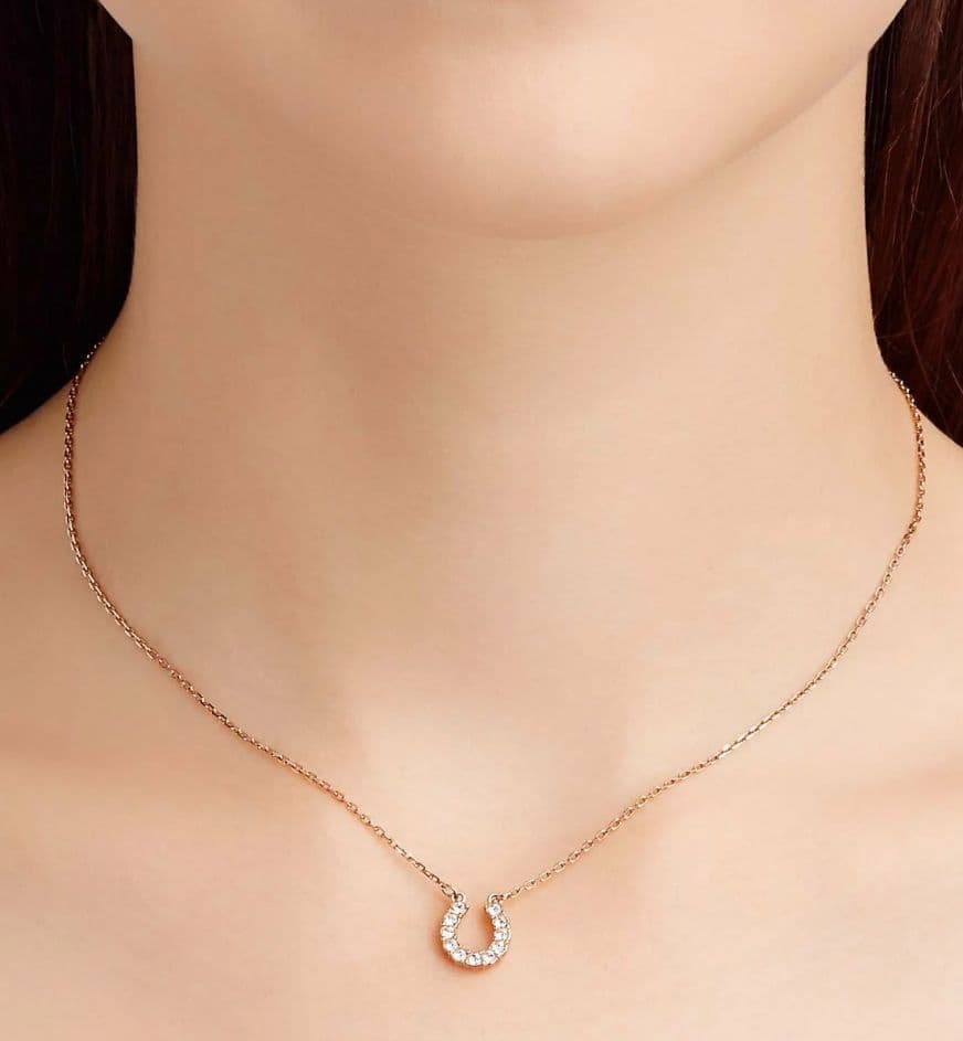 SWAROVSKI【スワロフスキー】馬 蹄, ホワイト, ローズゴールドトーン