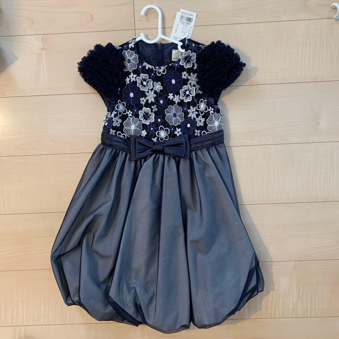 値下げ！組曲120cm新品タグ付き！花柄刺繍のバルーンワンピ、ドレス