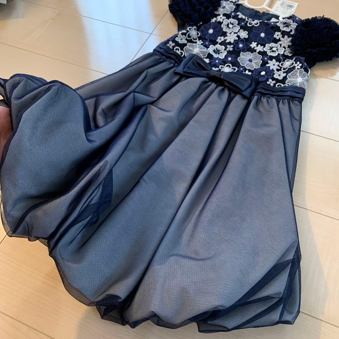 値下げ！組曲120cm新品タグ付き！花柄刺繍のバルーンワンピ、ドレス