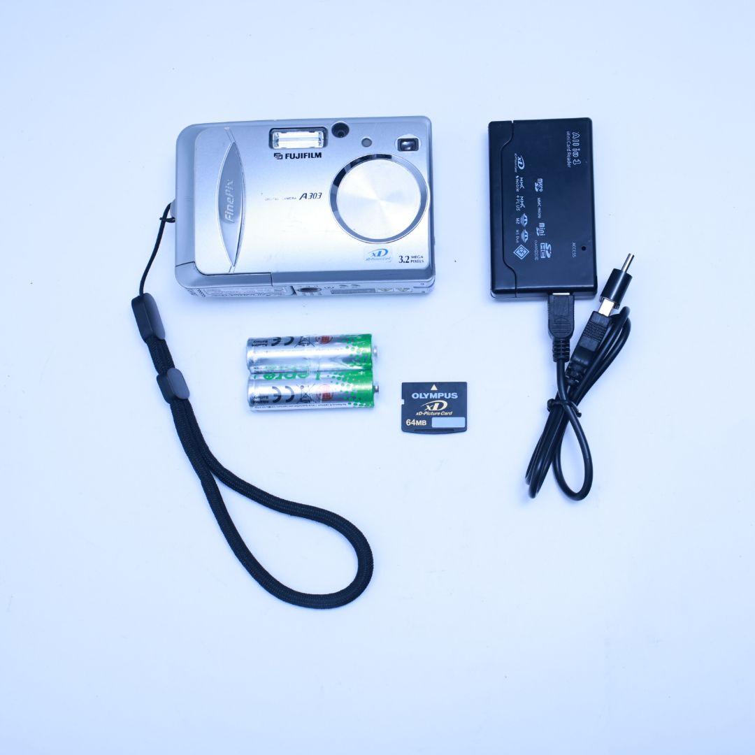 スマホ転送可 FUJIFILM デジタルカメラ A303 電池メモリーカード