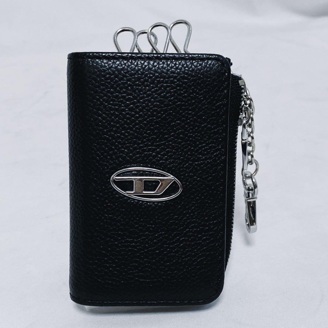 DIESEL ディーゼル　4連キーケース　ケース　Dロゴ　レザー　シボ革