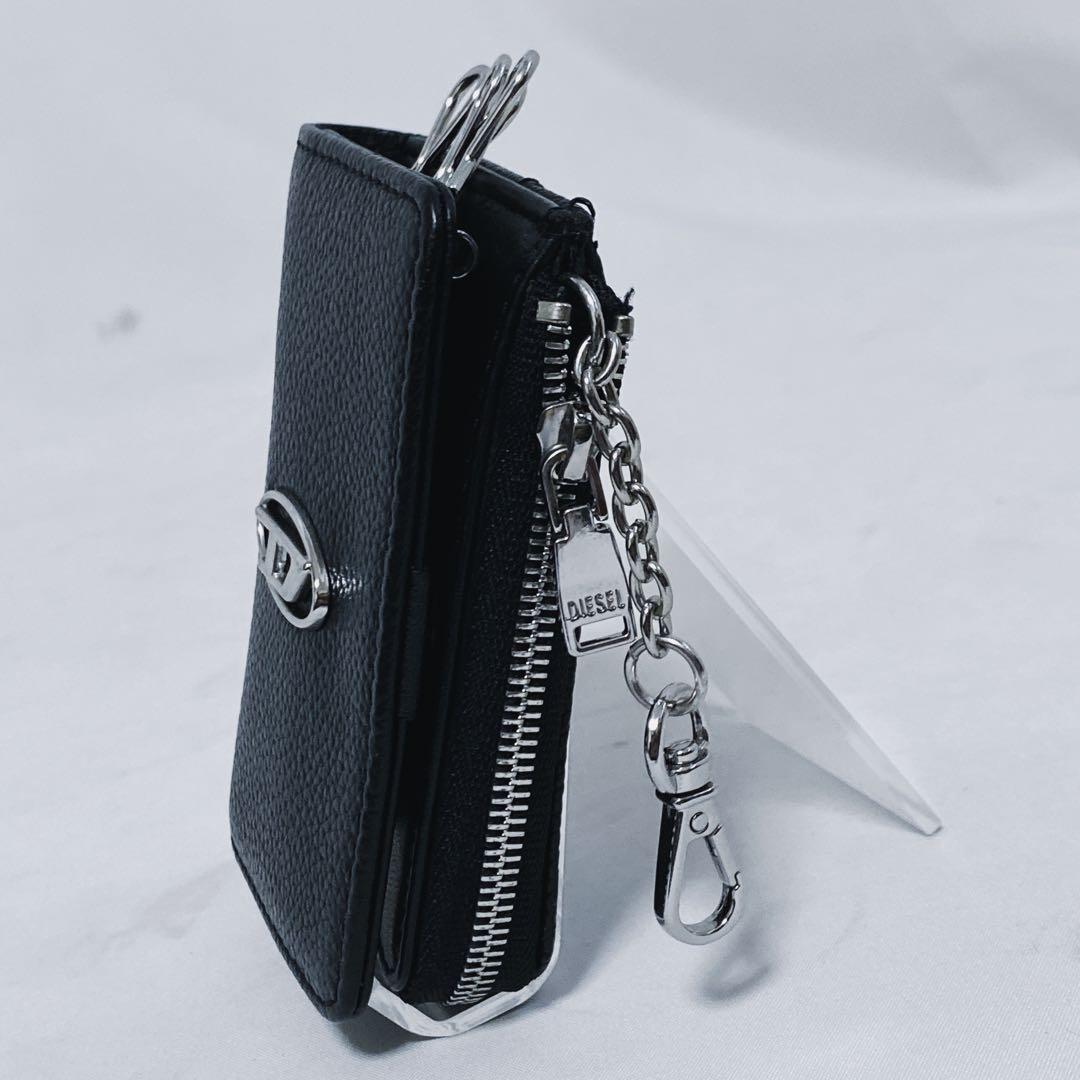 DIESEL ディーゼル　4連キーケース　ケース　Dロゴ　レザー　シボ革