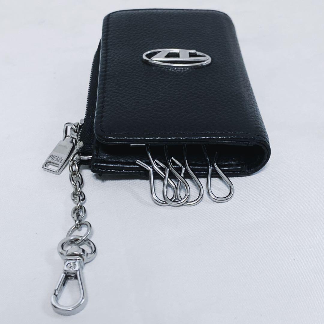 DIESEL ディーゼル　4連キーケース　ケース　Dロゴ　レザー　シボ革