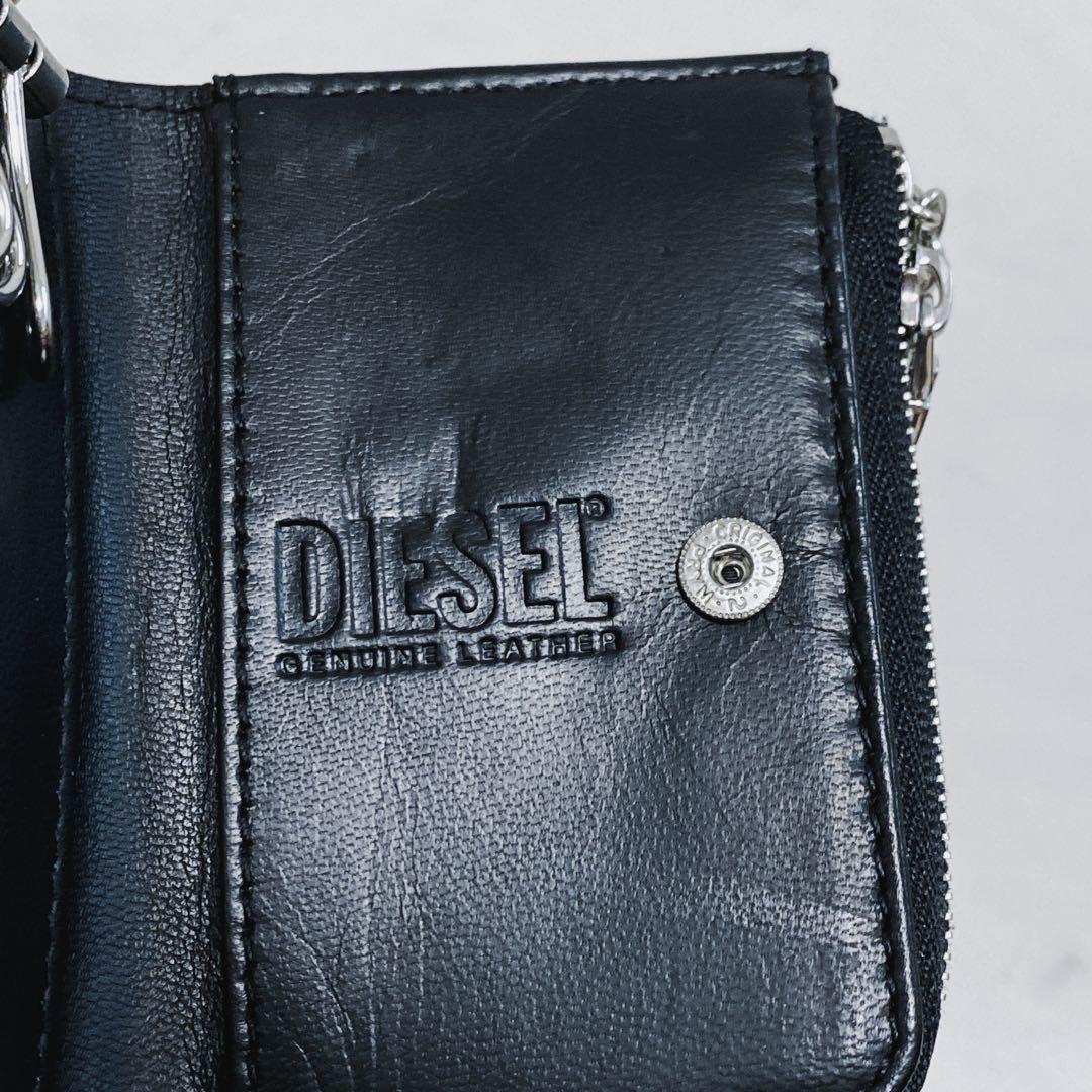 DIESEL ディーゼル　4連キーケース　ケース　Dロゴ　レザー　シボ革