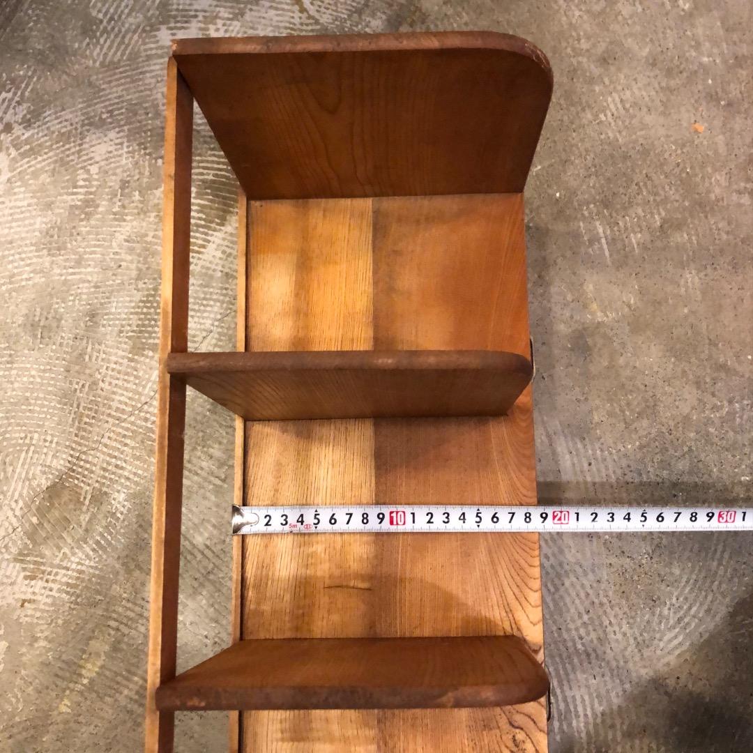 昭和レトロ　引き出し付　本棚　木製ブックスタンド　本立て　レターケース　小物入れ