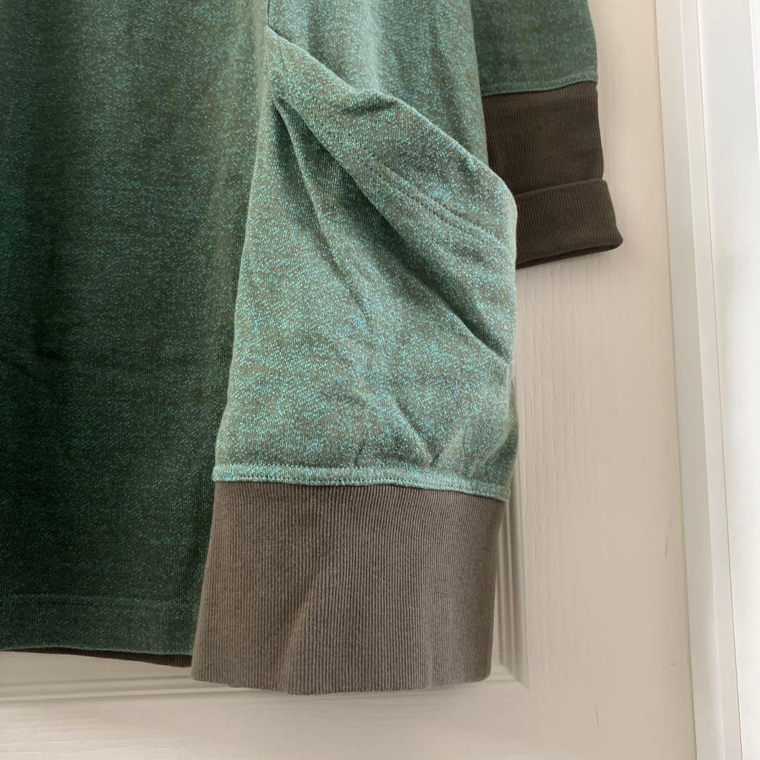 美品キューブキューブcubecubeセンソユニコグリーンスウェットチュニック38