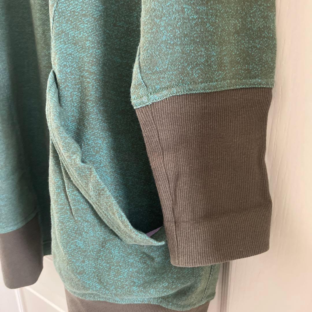 美品キューブキューブcubecubeセンソユニコグリーンスウェットチュニック38