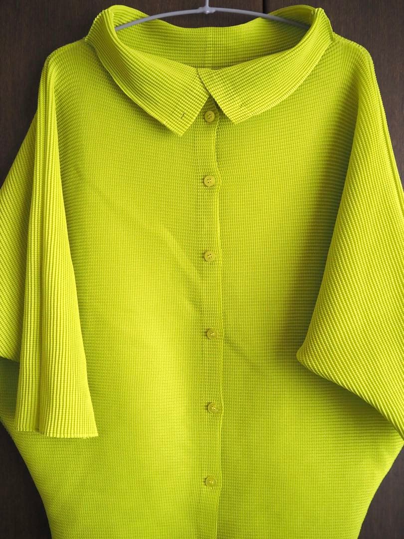 イッセイミヤケミー蛍光イエロー ドルマンスリーブ トップス