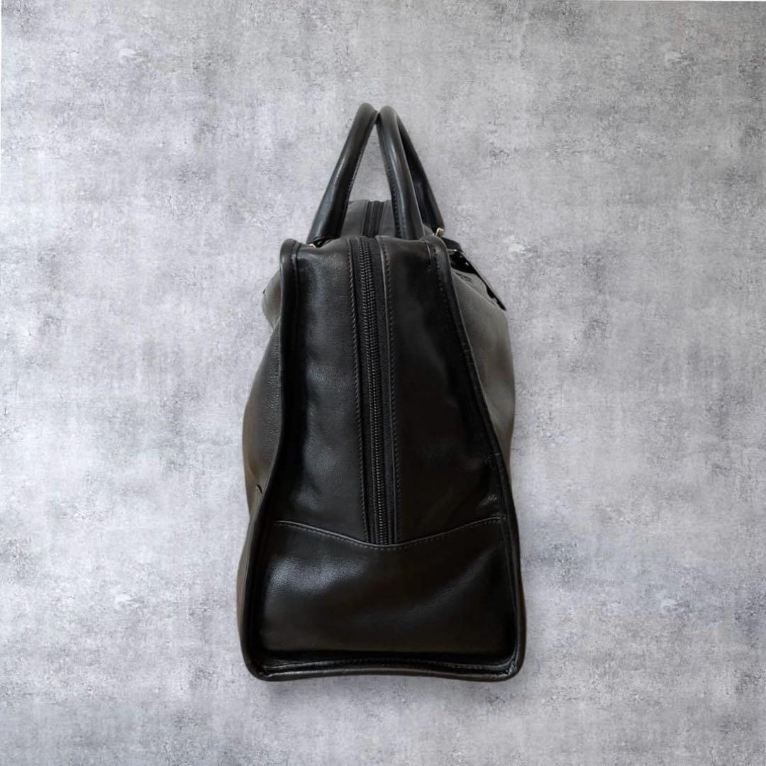 【美品】LOEWEロエベ アマソナ40ハンドバッグ ブラックゴールド アナグラム