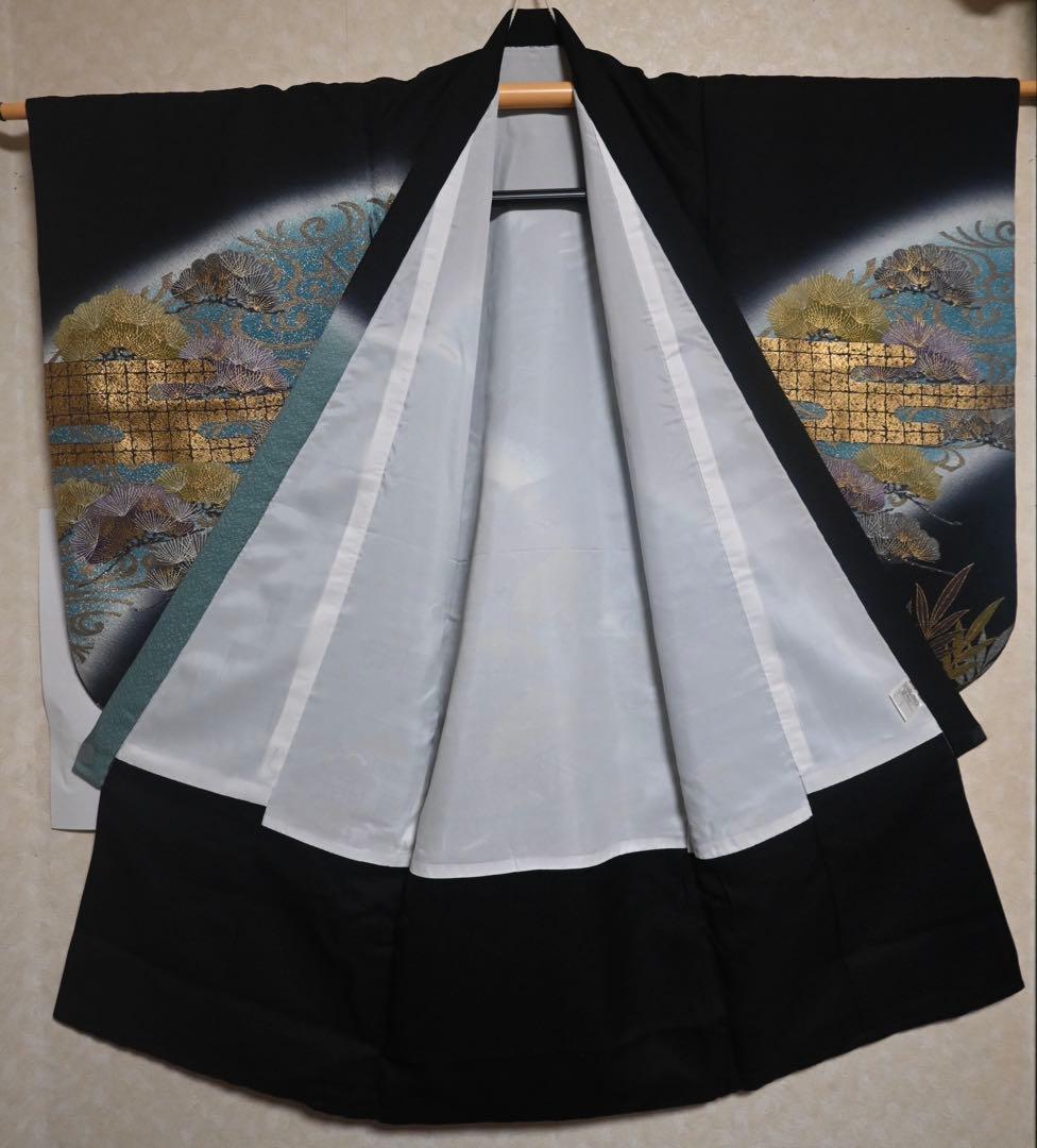 お宮参り 男の子 産着 祝着 正絹 七五三 鷹（長襦袢・帽子・涎掛け付）美品