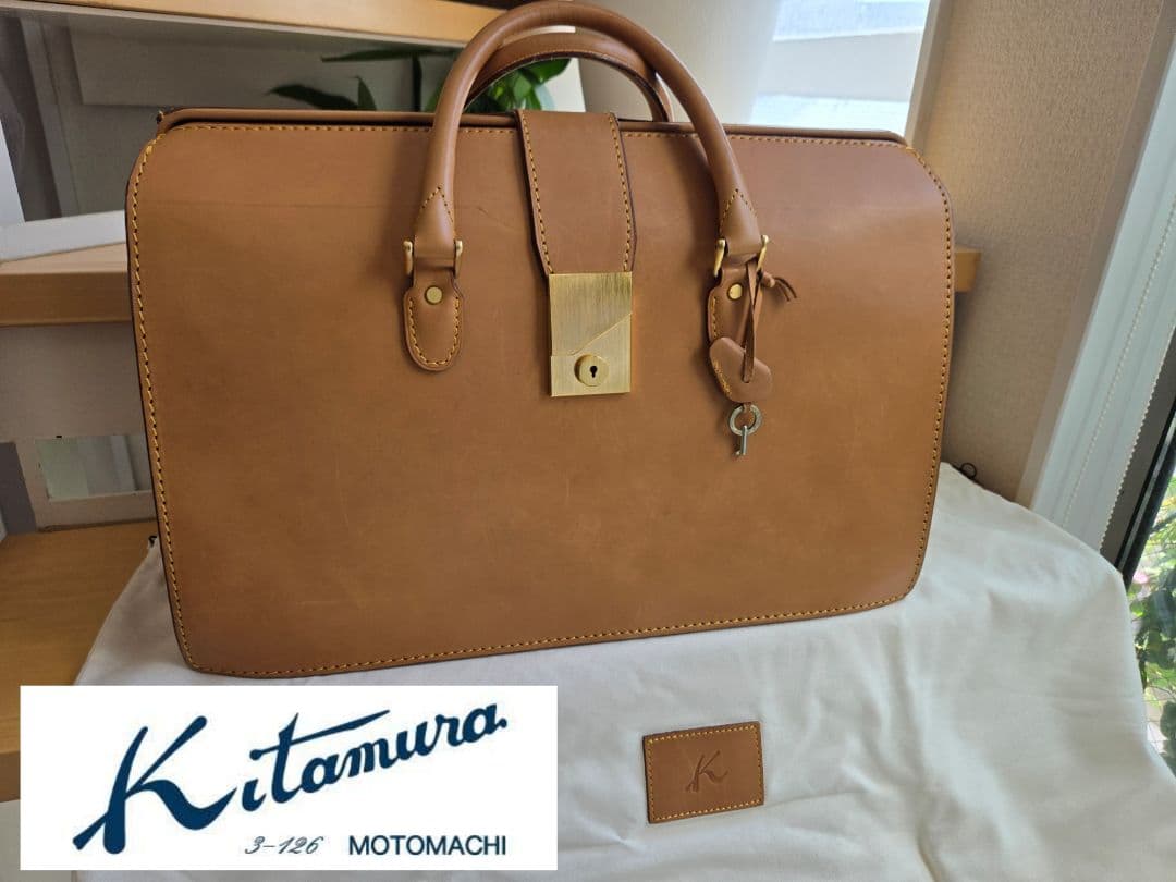 【ガバッと大開口◎】Kitamura 超レア 本革ボストンバッグ