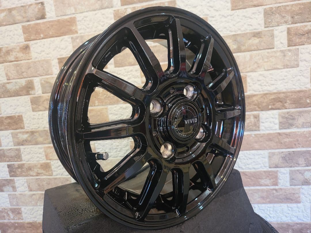 軽バン、軽トラに！12インチブラックホイール&ブリヂストン夏タイヤ新品‼